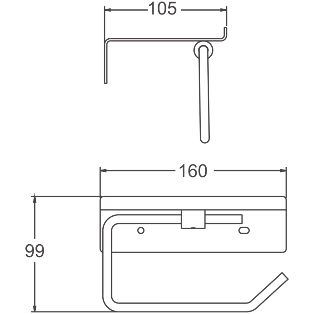 Держатель для туалетной бумаги с полкой BELZ B9001-3, оружейная сталь, артикул B9001-3