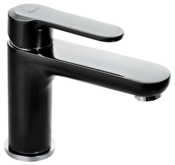 Emmevi Nefer, однорычажный смеситель для раковины с донным клапаном, цвет хром/черный