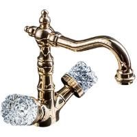 Смеситель для умывальника, высокий CRYSTAL, золото_Комплект