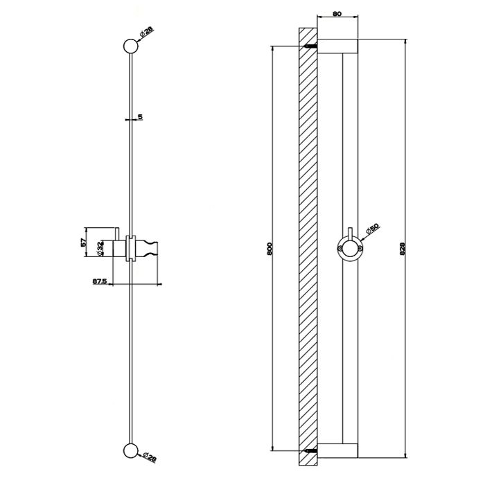 GESSI 316 Штанга для душа, цвет: steel brushed