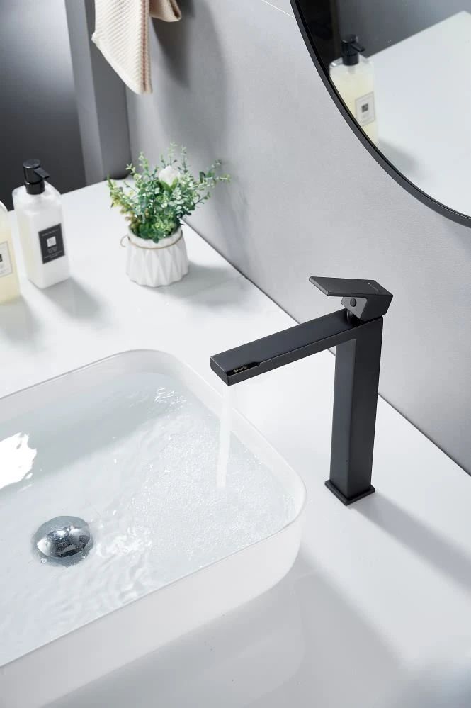 Смеситель для раковины высокий Knotlor KN-24/BL, черный