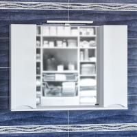 Зеркальный шкаф Санта Сатурн 100 см, 700276, с подсветкой, белый