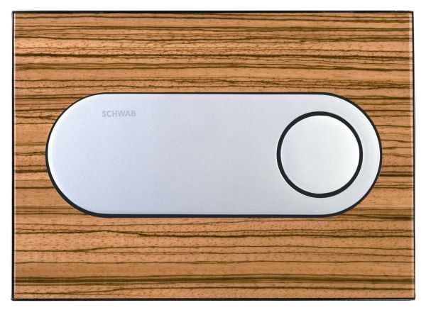 Schwab Circle, панель смыва с 2 клавишами, цвет основы zebrano, цвет клавиш глян. хром