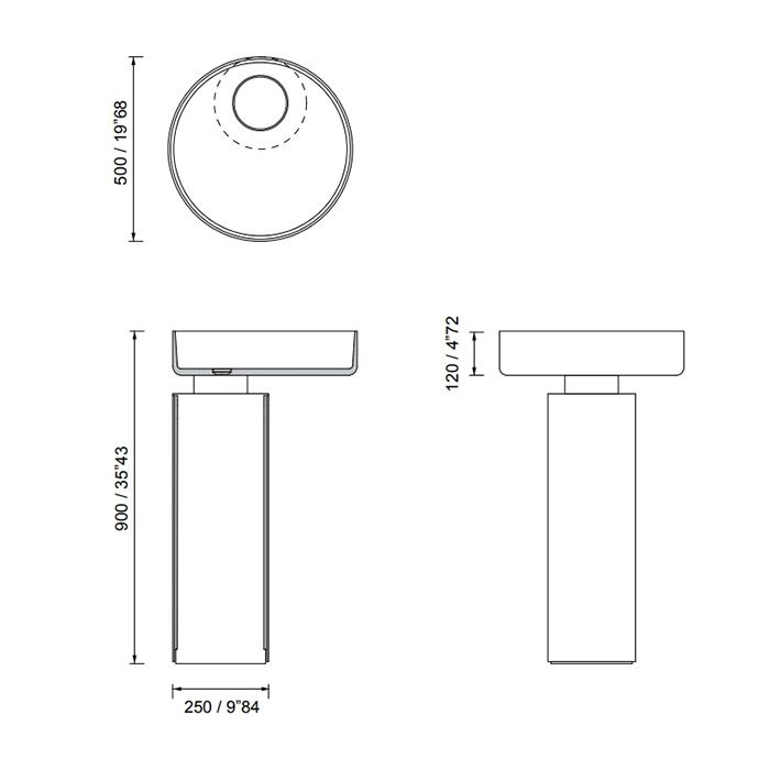 Moma Tower Oyster Раковина напольная D50*90 см, без отверстия, цвет: White Stonage Moma Tower Oyster Раковина напольная D50*90 см, без отверстия, цвет: White Stonage