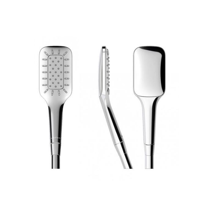 Ручной душ, Laufen, MYCITY120, размер душевого диска, мм-120*87, форма-прямоугольная, количество режимов-3, тип струи-дождь, массаж, дождь и массаж, материал-латунь, цвет-хром/белый