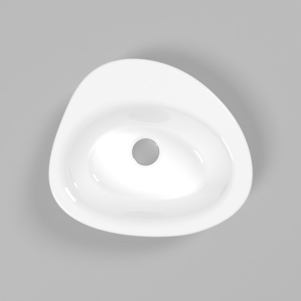 Умывальник WHITECROSS Moonstone B 40x35 (белый глянец) иск. камень