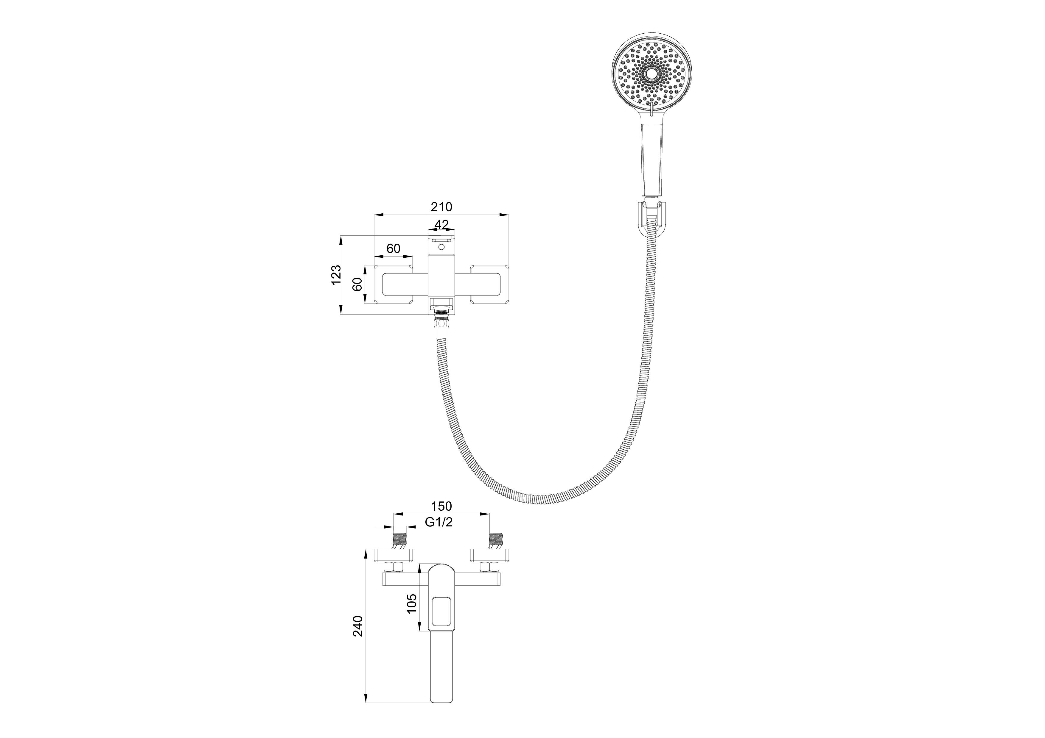 Смеситель для ванны с душем WONZON & WOGHAND FRAME, Хром (WW-88639010-CR) Смеситель для ванны с душем WONZON & WOGHAND FRAME, Хром (WW-88639010-CR)