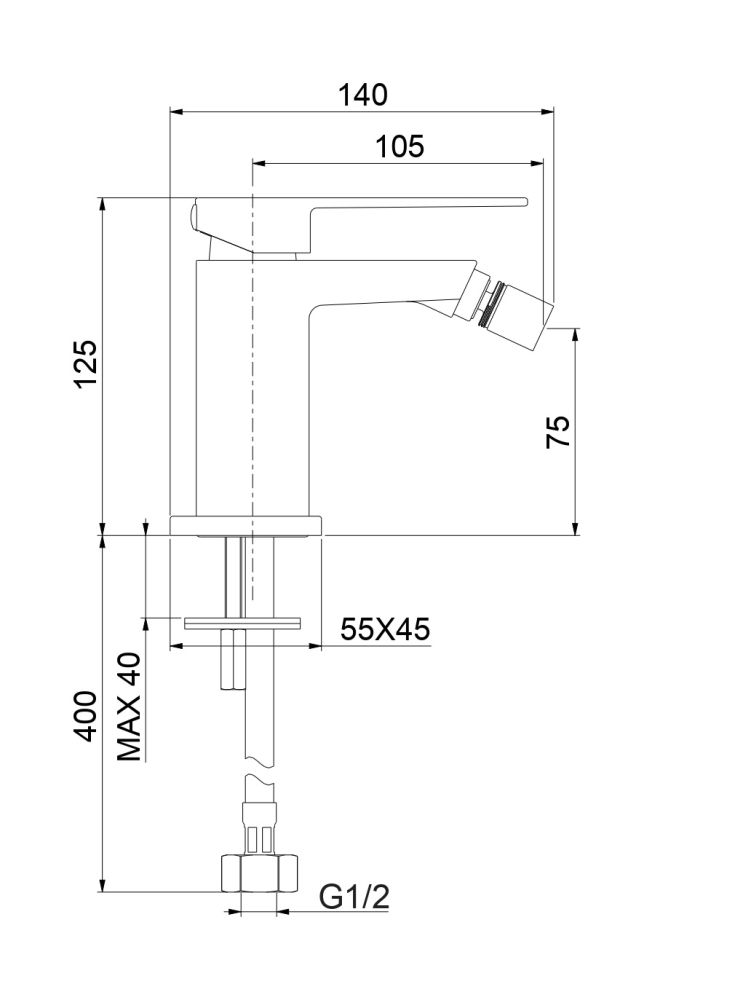 Смеситель для биде Fiore KUBE 100BB8536, белый