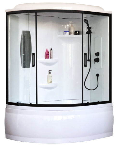 Душевая кабина Royal Bath  RB 140ALP-T-BL (прозрачное) правая без гидромассажа