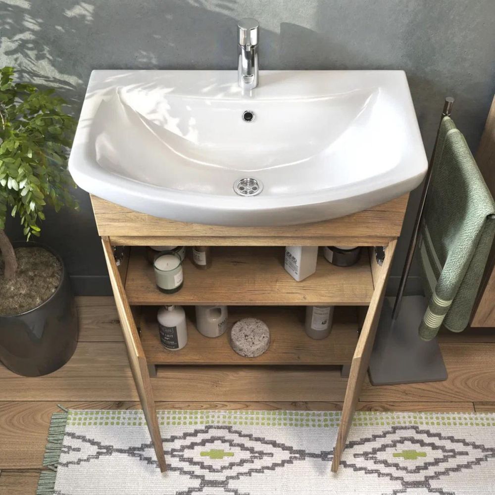 Тумба под раковину напольная VIGO Wing tn.WIN.BAL.70.2D дуб золотой, 70 см, артикул tn.WIN.BAL.70.2D дуб золотой