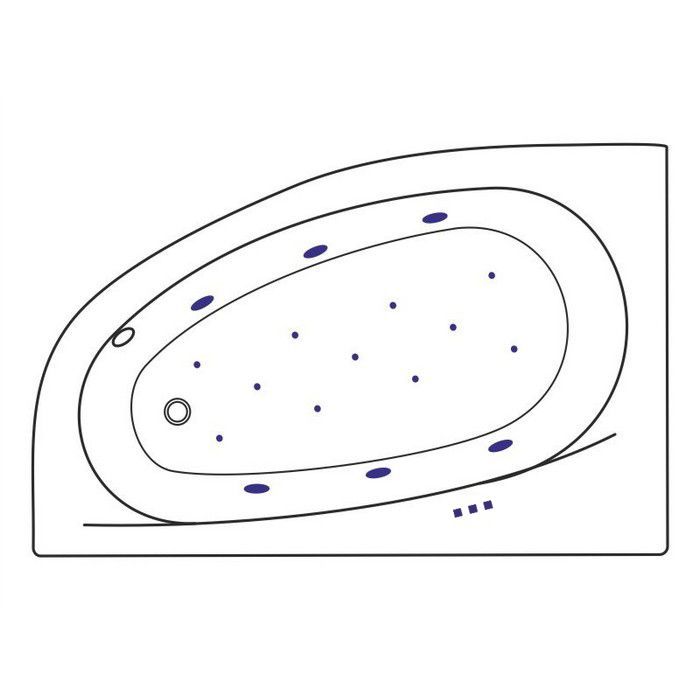 Ванна EXCELLENT Kameleon 170x110 (левая) "RELAX" (бронза)