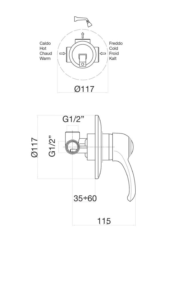 Смеситель для душа Fiore JAFAR 47ZZ5130, бронза