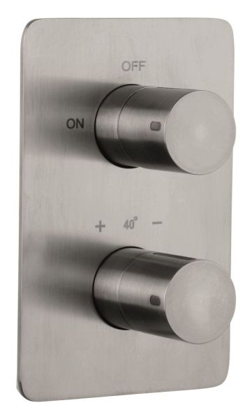 Emmevi Filoinox, однорычажный встраиваемый термостатический смеситель для душа с дивертером, на 2 выхода, из нержавеющей стали