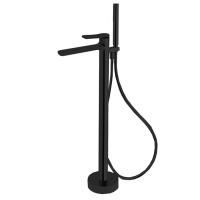 Fima Carlo Frattini Flo Смеситель для ванны, напольный, с ручным душем, цвет: чёрный матовый