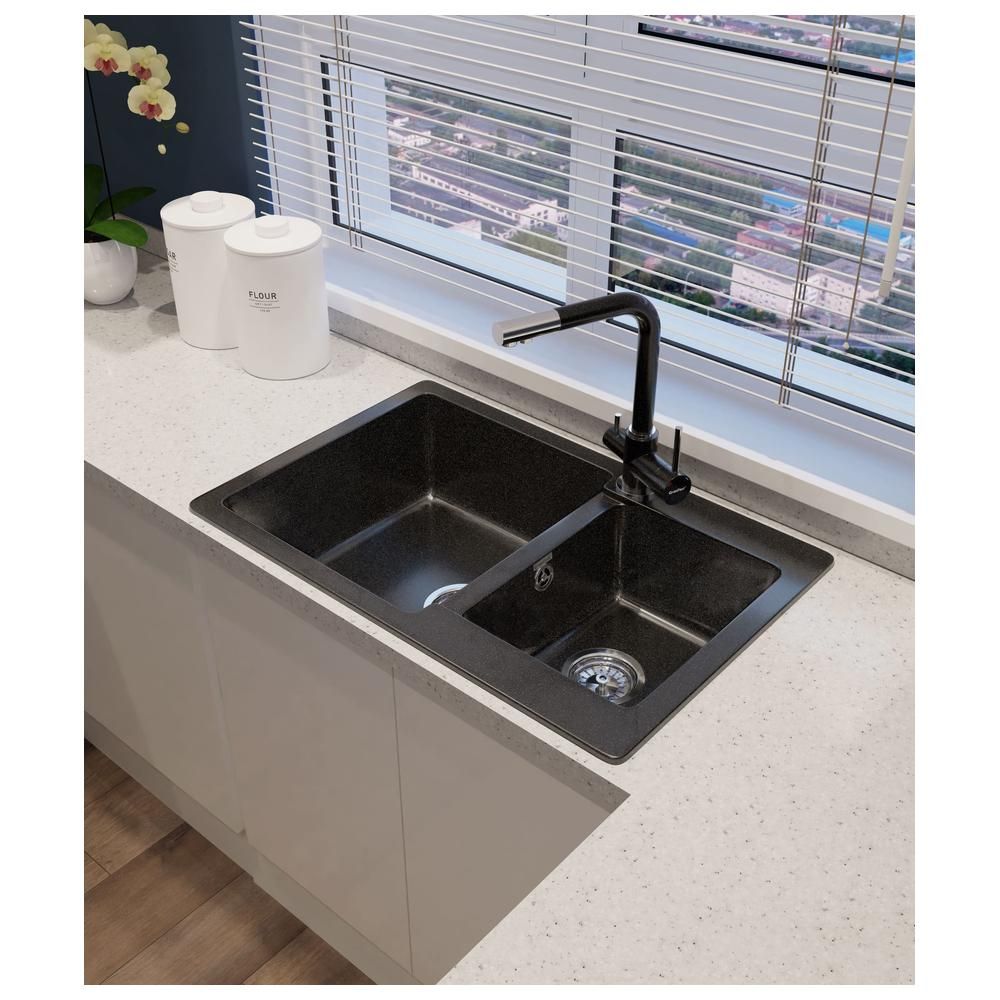 Кухонная мойка GranFest PRACTIK 780K, черный, артикул P-780K черный