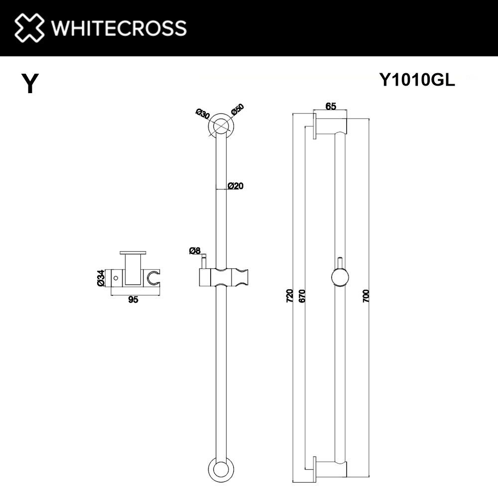 Штанга для душа WHITECROSS Y1010GLB (брашированное золото) Штанга для душа WHITECROSS Y1010GLB (брашированное золото)