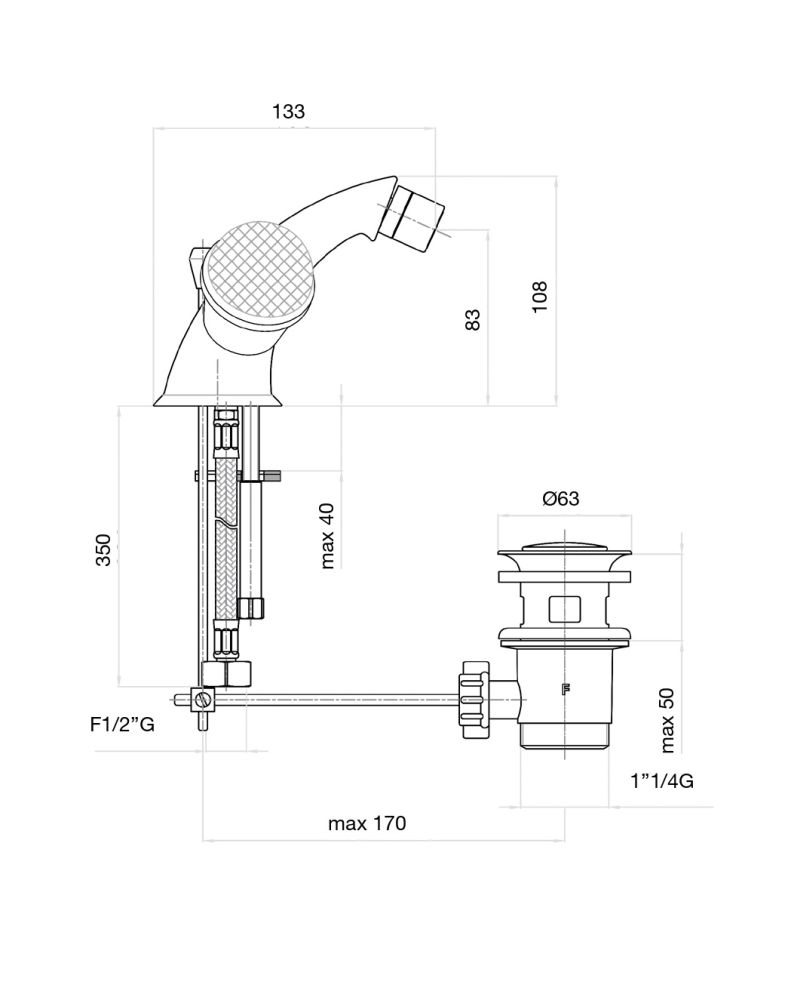 Смеситель для биде Fiore XT SKY (SWAROVSKI®) 17CO0632, хром/золото, артикул 17CO0632