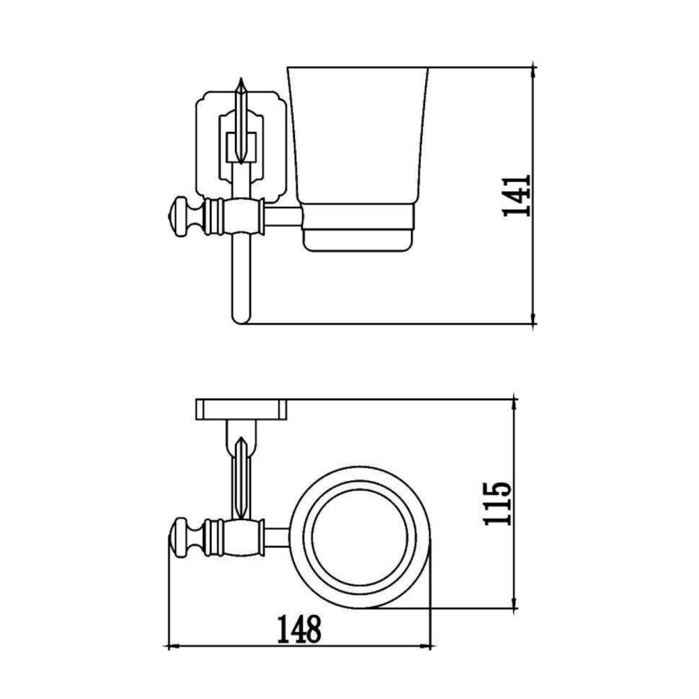 Стакан для ванной комнаты Savol S-006458, бронза