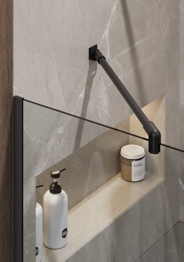 Душевая перегородка Timo TP-1190/03C-8 в узком  профиле 1950*1190, стекло прозрачное 8 мм (T10), артикул T10