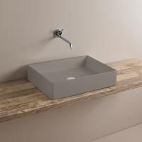 Artceram SCALINO Раковина накладная 38х55 см, без отв под смеситель, без слив перелива, в комплекте с керамическим сливом, цвет marrone tortora