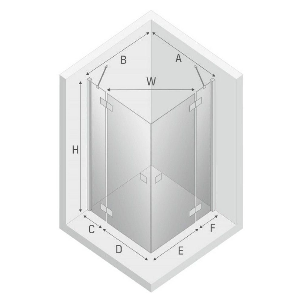 Душевое ограждение NEW TRENDY REFLEXA BLACK 100x120x200 EXK-1338/EXK-1341 (черный)