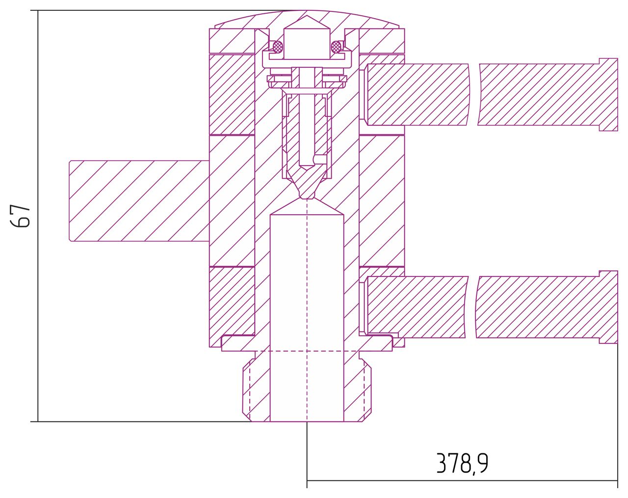 Полотенцедержатель 360 для ДР "СУНЕРЖА" / L 400х2 (Без покрытия)