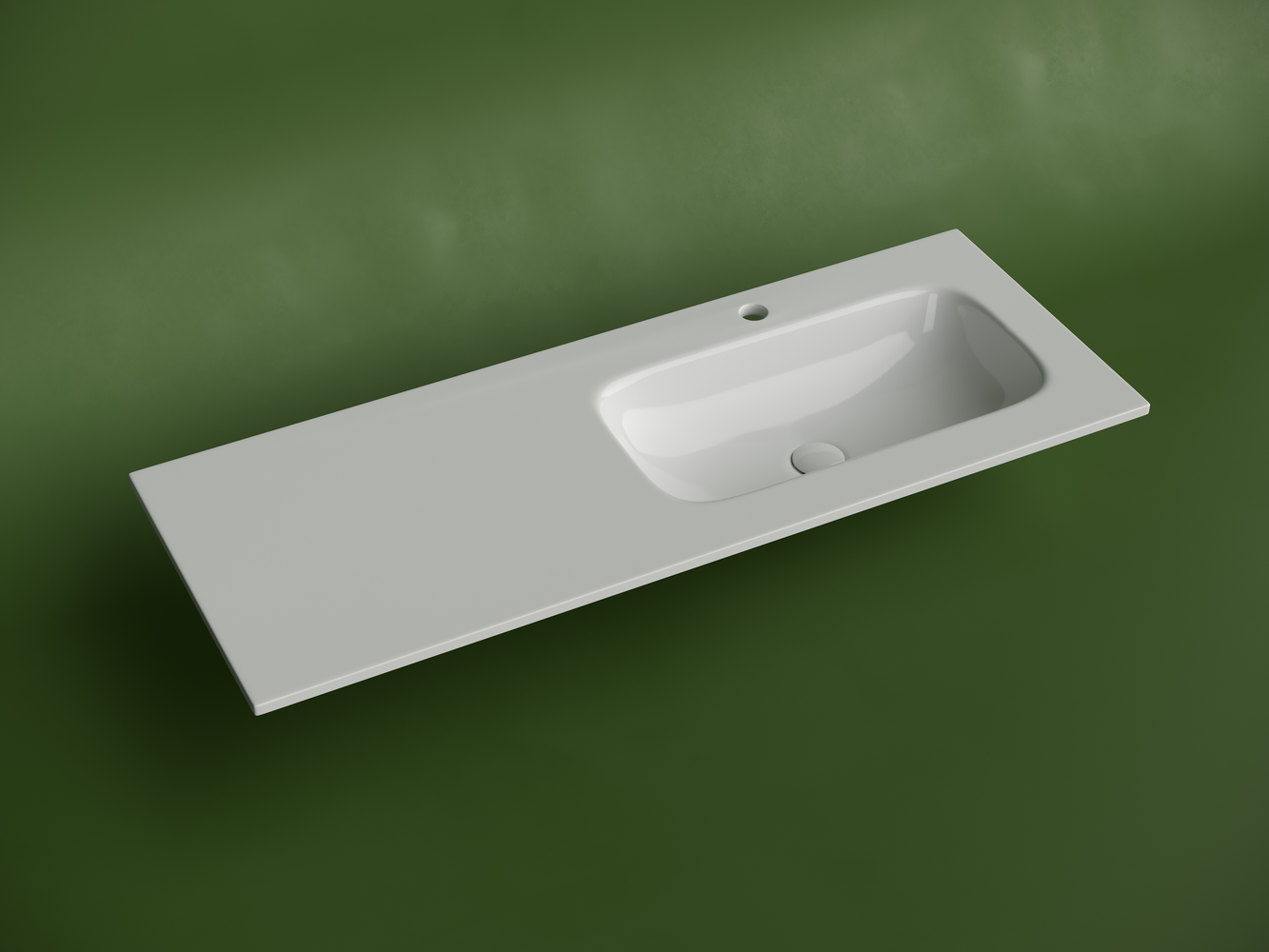 Раковина накладная мебельная Ceramicanova Грация (Grace) прямоугольная 1210x457x137 с чашей справа и отверстием под смеситель цвет белый CN7021, артикул CN7021