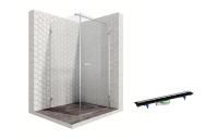 Душевой уголок Ambassador Abner 10011101R-PR1, квадратный, линейный трап, 90х90