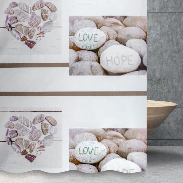 Штора для ванной комнаты Savol S-8PEVA10, галька