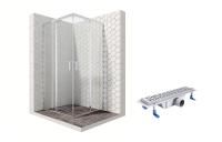 Душевой уголок Ambassador Kingston 14011103-ST3, квадратный, линейный трап, 100х100