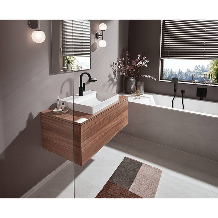 Смеситель для душа, Hansgrohe, Vivenis, тип открывания воды-однорычажный, тип регулирования воды-керамический узел смешивания, монтаж-настенный встраиваемый, внутренняя часть-необходимо заказать, цвет-черный матовый Смеситель для душа, Hansgrohe, Vivenis, тип открывания воды-однорычажный, тип регулирования воды-керамический узел смешивания, монтаж-настенный встраиваемый, внутренняя часть-необходимо заказать, цвет-черный матовый
