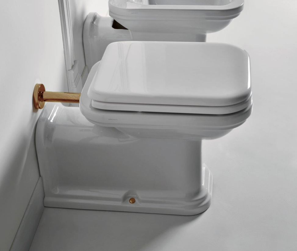 Kerasan Waldorf Унитаз напольный пристенный удлинен ''Prolungato'' 65х37см, цвет белый (можно комбинировать с высок\средним бачком)