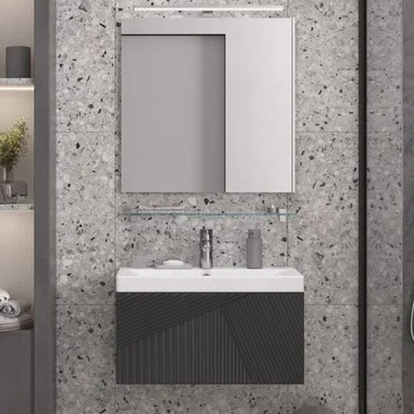 Тумба под раковину подвесная Velvex Edge tp.EDG.9696.70.1Y графит, 70 см