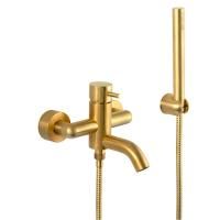 Daniel Tokyo, однорычажный смеситель для ванны c набором для душа, цвет матовое золото