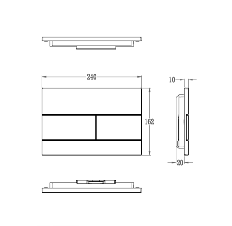 Кнопка смыва для инсталляции механическая WONZON & WOGHAND, Черный матовый (WW-IB235-MB)