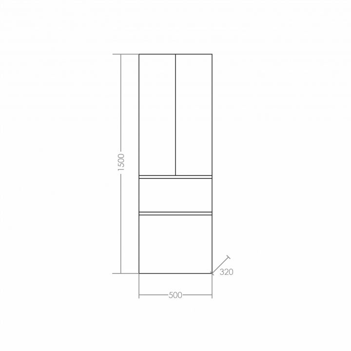 Шкаф-пенал СаНта Марс 50, 700248, подвесной