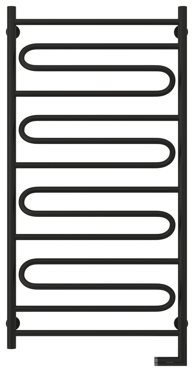 Полотенцесушитель электрический "ЭЛЕГИЯ 2.0" 1200х600 / МЭМ правый (Матовый черный)