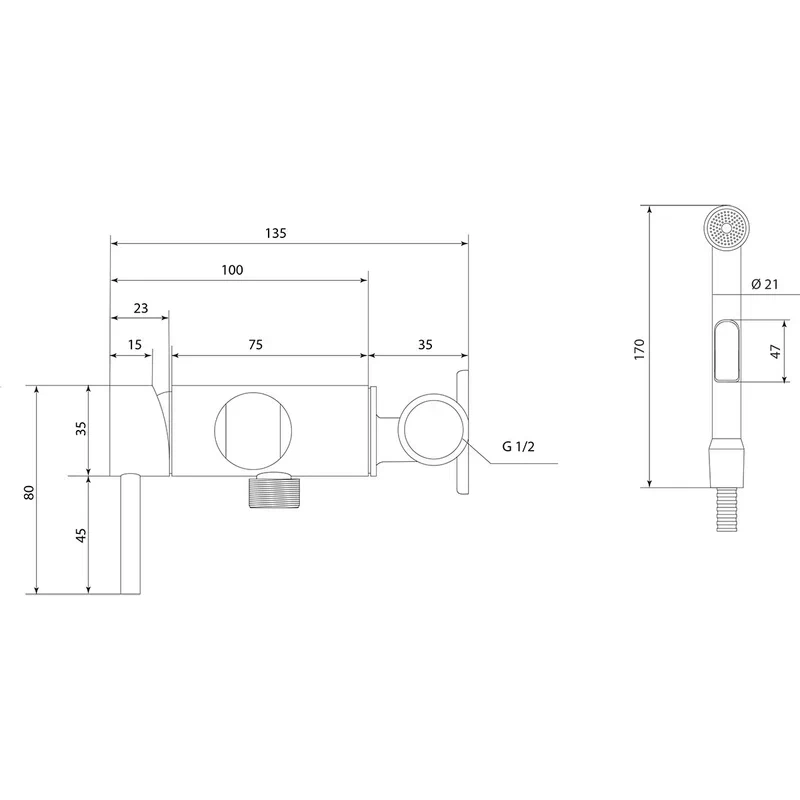 Гигиенический душ со смесителем Славен СЛ-ОД-Д53, черный