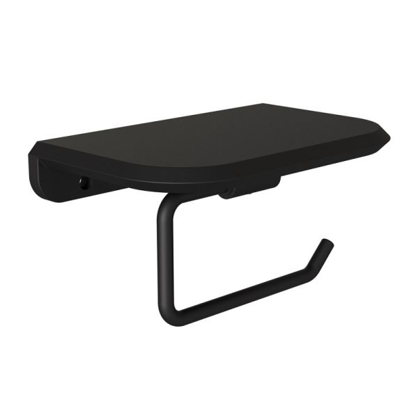 Держатель для туалетной бумаги с полочкой Knotlor PH103BL, черный