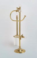 Стойка напольная для унитаза и биде с держателем щетки и туалетной бумаги  ART&MAX AM-1948-C