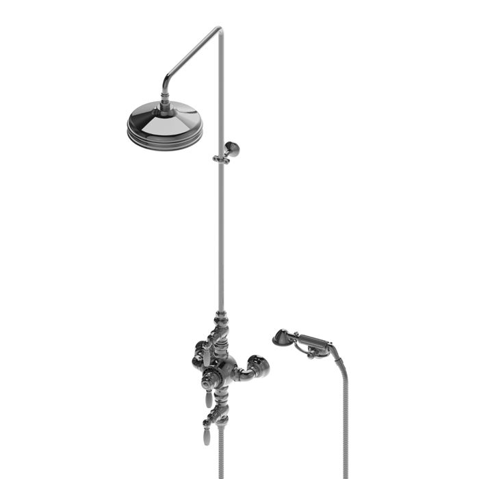 Stella Italica Leve Душевой комплект IS3284/33-220: термостатический смеситель, штанга+ручной+верхний душ 220мм, цвет: хром
