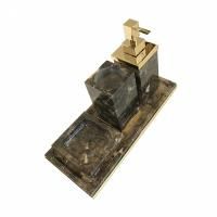 3SC Palace MARMO Комплект: стакан, дозатор, мыльница, лоток, цвет: мрамор Emperador dark/золото 24к. Lucido 3SC Palace MARMO Комплект: стакан, дозатор, мыльница, лоток, цвет: мрамор Emperador dark/золото 24к. Lucido