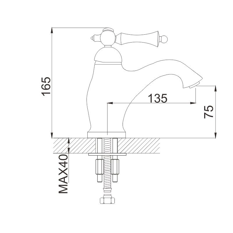 Смеситель для раковины Rose R01Q R0101Q, бронза