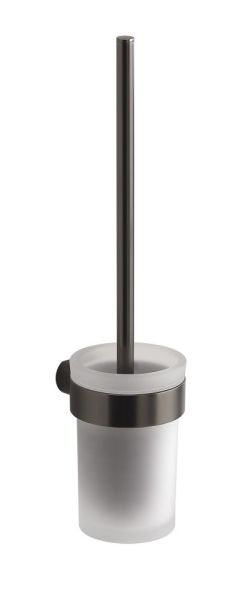 Gedy Pirenei, настенный стеклянный ёрш, цвет оружейная сталь (PVD)