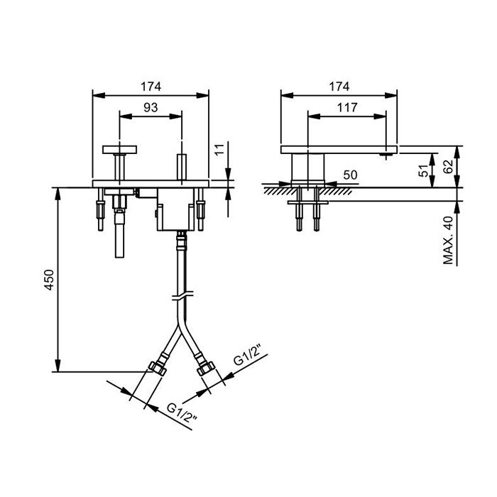 Fantini AK/25 Смеситель для раковины, 1 отв., без донного клапана, излив 117мм, поворотный, цвет: Matt Gun Metal PVD