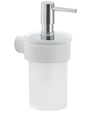 Gedy Pirenei, настенный стеклянный дозатор с пластиковой помпой, цвет белый матовый