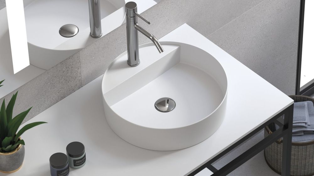 Zenon Rin, накладная раковина круглой формы с отверстием под смеситель, 39х39х10,8 см, цвет белый матовый, артикул 4000.000.000.000.23362