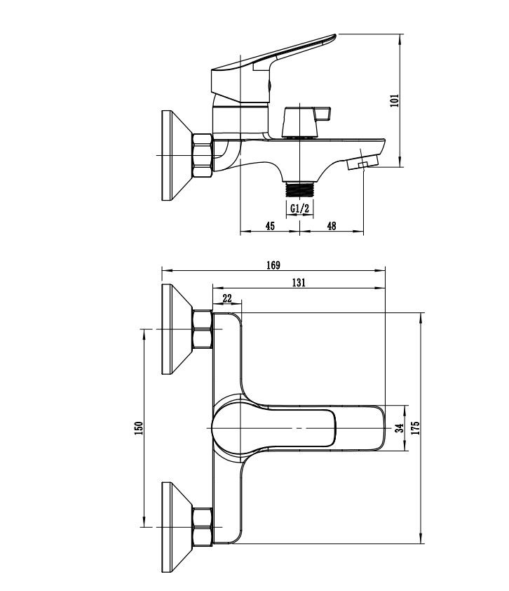 Смеситель для ванны с коротким изливом RUSH SAMUI (SA0930-44), артикул SA0930-44