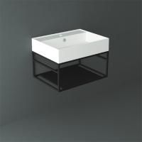 SIMAS AGILE Структура металлическая 61x46xh28 см, подвесная, для раковины AG61, с 1 полкой, цвет черный матовый SIMAS AGILE Структура металлическая 61x46xh28 см, подвесная, для раковины AG61, с 1 полкой, цвет черный матовый