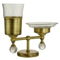 AMERIDA Стакан и мыльница настольные, стекло/бронза/SWAROVSKI